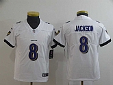 Youth Nike Ravens 8 Lamar Jackson White Vapor Untouchable Limited Jersey,baseball caps,new era cap wholesale,wholesale hats